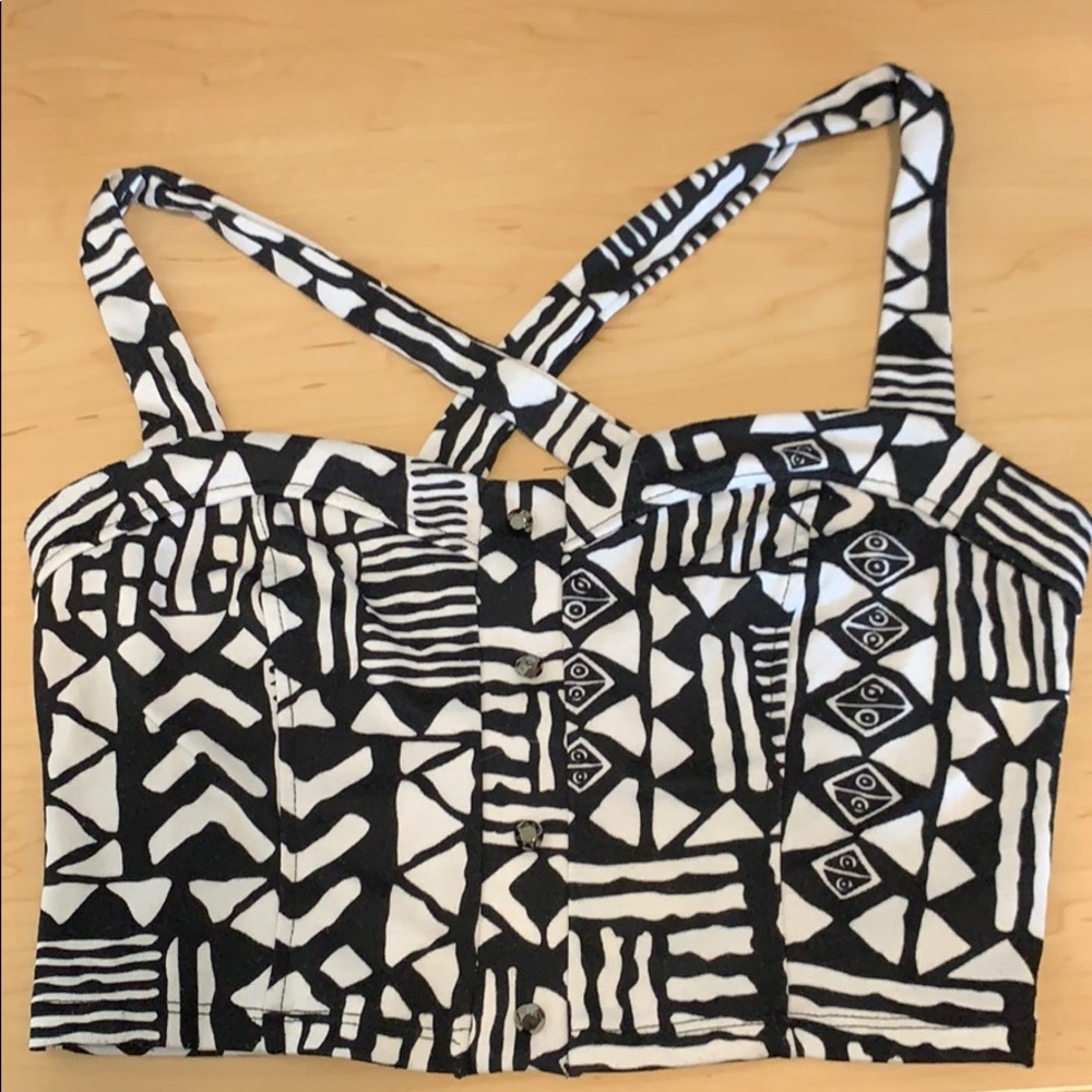 Charlotte Russe black and white crop top